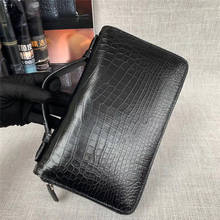 Business Style Authentic Exotic Alligator Skin Men's Clutch Purse Genuine Crocodile Leather Male Large Card Holders Handy bag 2024 - buy cheap
