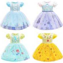 2-6 Years Baby Girls Princess Costume Birthday Party Cosplay Dress Up Kids Summer Cartoon Puff Sleeve Clothes Children Dresses 2024 - buy cheap