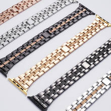 Pulsera de Metal para mujer, correa de diamante para Apple Watch Series 7, 6, SE, 5, 4, 3, de 41mm Iwatch, 45mm, 40mm, 44mm, 38mm, 42mm 2024 - compra barato