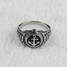 Men's Navy Anchor Nautical Sailor 316L Stainless Steel Biker Ring 2024 - buy cheap