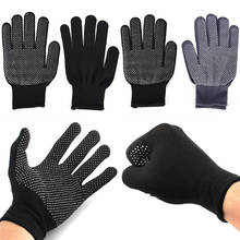 2 шт. профессиональные плоские черные термостойкие перчатки для завивки прямые для завивки утюжок инструмент для укладки волос 2024 - купить недорого