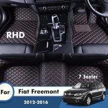 Rhd tapetes do carro para fiat freemont 2016 2015 2014 2013 2012 7 lugares de couro artificial estilo carro acessórios 2024 - compre barato