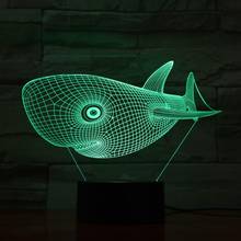 3D Lamp LED Light Cute Head Shark Table light NightLight Children Nightlight Visual Led Night Lights Illusion Decor Light 803 2024 - buy cheap