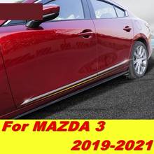 Для Mazda3 Mazda 3 2019 2020 2021 декоративные полосы боковой двери из нержавеющей стали наклейки автомобильные аксессуары 2024 - купить недорого