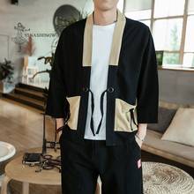 New Japanese Kimono Samurai Costume Men Print Yukata Coat Harajuku Style Shirt Japan Male Traditional Embroidery Haori Cardigan 2024 - buy cheap