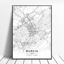 Черно-белая фотография ламлерида Толедо луроло Vigo Murcia Burgos карта Испании Плакат Картина на холсте картина для домашнего декора 2024 - купить недорого
