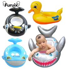 Flotador inflable con forma de pato y tiburón para niños, asiento de natación seguro, anillo de peces para piscina 2024 - compra barato