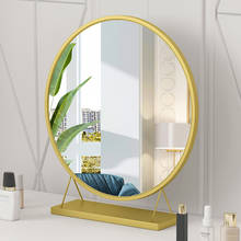 Espelho de maquiagem de mesa, espelho para cosméticos, estilo nórdico, grande espelho de mesa, suporte para mesa, banheiro, decorativos, wj123010 2024 - compre barato
