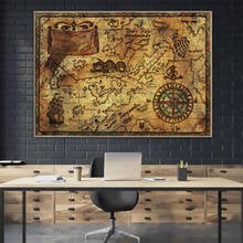 Pósteres de mapa Vintage, arte abstracto, mapa del mundo, pinturas en lienzo, impresión nórdica, decoración moderna, cuadro de pared, dormitorio 2024 - compra barato