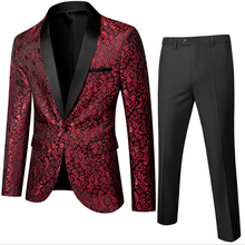 Blazer masculino com gola xale, alta qualidade, preto, borgonha, ternos de trabalho, negócios, 2 peças, casamento, baile, jantar 2024 - compre barato