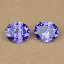 Wholesale 2*3~13*18mm Oval Shape Cut Middle Light Violet Blue Artificial Cubic Zirconia Stone Loose CZ Purple Gems For Jewelry 2024 - buy cheap