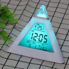 Цифровой будильник, термометр, часы с подсветкой, вечный календарь, цветной конус, пирамида, украшение для дома, случайный выбор 2024 - купить недорого