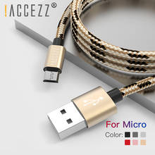 ¡! ACCEZZ-Cable de sincronización de carga USB de nailon, Cable de carga rápida Micro para Samsung Galaxy S7 S6, Huawei, Xiaomi Redmi, teléfono Android 2024 - compra barato