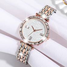 Reloj de pulsera de lujo con diamantes de imitación brillantes para mujer, pulsera con hebilla, esfera redonda pequeña, regalo 2024 - compra barato