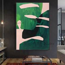 New Arrival Simple Decoration Abstract 100% Handpainted Painting With Green Textures Wall Art Home Decor On Canvas No Framed 2024 - buy cheap