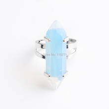 WOJIAER Unique Ring for Women Natural Stone Round Beads Casual Finger Rings White Opal Silver Color Party Jewelry 5PCS PX3012 2024 - buy cheap