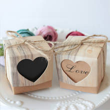 Cajas de papel Kraft con forma de corazón para regalo de Baby Shower, embalaje de bolsas de caramelos, recuerdos de fiesta de cumpleaños y boda, 10 unids/lote 2024 - compra barato