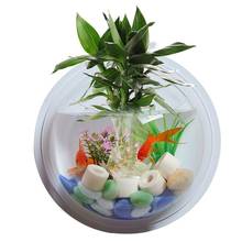 Suporte de acrílico para parede de peixe, vaso de peixes decorativo transparente com bolas de poeira para aquário 2024 - compre barato