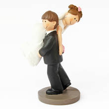 Decoração de casamento em resina, estatuetas em miniatura para noivo e noivo, chão engraçada, casamento, topo de bolo, presente de aniversário 2024 - compre barato