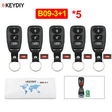 Llave de Control remoto Universal para coche, lote de 5 unidades, B09-3 + 1, 3 + 1/4 botones, Serie B, KD, para KD900 KD900 + URG200 KD-X2 Mini KD 2024 - compra barato
