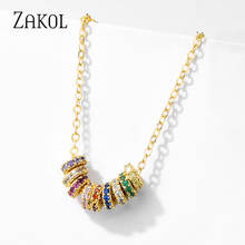 ZAKOL New Fashion Punk Hip Hop Color circle decoration Pendant Necklaces Party jewelry for women and men FSNP2167 2024 - buy cheap