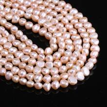 Nuevas cuentas de perlas rosas irregulares, regalo de joyería de fiesta Simple y elegante, tamaño de perlas 7-8mm 2024 - compra barato