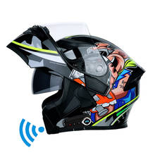 Casco abatible hacia arriba para motocicleta, compatible con Bluetooth, cara completa, Motocross, doble visera 2024 - compra barato