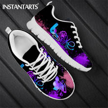 INSTANTARTS-Zapatillas planas para mujer, Zapatos de malla transpirable con cordones, diseño de marca Love Art 2024 - compra barato