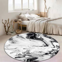 Black White Abstract Painting Round Carpet For Living Room Soft Sponge Sofa Carpet Dining Room Table Rug Bedroom Bedside Mat 2024 - buy cheap