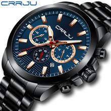 2020 CRRJU Fashion Men Watch Stainless Steel Top Brand Luxury Sport Chronograph Quartz Watch Men Black Watch Relogio Masculino 2024 - buy cheap