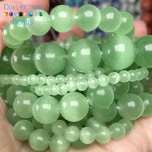 Natural Green Cat Eye Stone 6/8/10/12 MM Loose Round Beads For Jewelry Making DIY Bracelets Accessories Wholesale 15" 2024 - buy cheap
