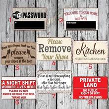 Funny Retro Metal Sign Wifi Password Warning Sign Wall Poster Metal Painting Wall Decor for Home Club Cafe Bar Metal Craft 2024 - buy cheap