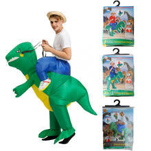 Disfraz de dinosaurio para adultos y niños, vestido de fiesta inflable t-rex, trajes de Dino Purim, Cosplay DE NAVIDAD Y Halloween 2024 - compra barato