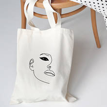 Bolso de mano de lona para mujer, bolsa de almacenamiento con gráfico abstracto, divertido, de hombro, ecológico, de gran capacidad 2024 - compra barato