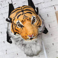 Lifelike tigre leão brinquedos de pelúcia macio mochila animais selvagens simulação tigre branco boneca crianças presentes aniversário saco criativo 2024 - compre barato