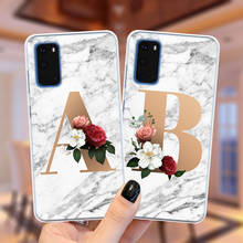 Floral Alphabet Letter A to Z Marble Soft Phone Case Cover For Samsung A51 A71 S10 S9 S8 S20 FE Plus Note 20 Ultra 10 Pro S10E 2024 - buy cheap