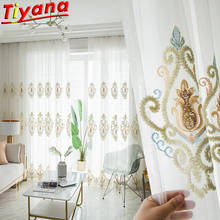 European Luxury White Embroidery Curtains for Living Room Elegant White Yarn Gauze for Bedroom Balcony X-HM672*35 2024 - buy cheap