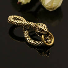 1pcs Solid Brass Belt Hook Retro Snake Shape Keychain Fob Clip Key Ring Wallet Chain with O Ring Charm Pendant Decor Gift 2024 - buy cheap