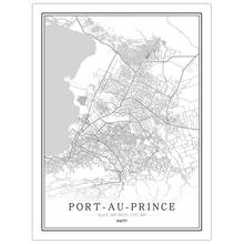 Креативная Карта города Гаити, Абстрактная Картина на холсте порта-АУ-принца, Черно-Белая настенная Художественная печать, плакат, картина, украшение для дома 2024 - купить недорого