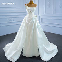 J6752 jancsoleira estilo novo vestido de noiva com pérolas brancas decoração slim fit destacável brilhante 2024 - compre barato