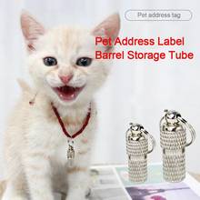 Pet Supply Silver Aluminum Alloy Pet Dog Cat ID Tags Collar Attached Address Label Empty Tube Silver Identification Card Pet 2024 - buy cheap