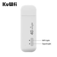 KuWFi 4G LTE роутер USB модем 4G Wifi ключ разблокированный мини автомобильный беспроводной роутер мобильный Wifi точка доступа с слотом для sim-карты 2024 - купить недорого