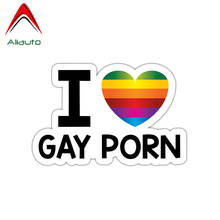 Aliauto Personality Car Sticker Rainbow I Love Gay Porn Sexy Cover Scratch Waterproof Funny Accessories PVC Decal,12cm*8cm 2024 - buy cheap