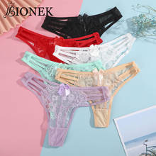 BIONEK Sexy Women G-string Underwear Seamless Temptation Thongs Lace Embroidery T-back Briefs Ladies Super Sexy Transparent Wear 2024 - buy cheap