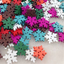 New 50pc Merry Christmas Snowflake Wood Buttons Sewing Mix Lots 18 mm WB196 2024 - buy cheap