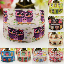 7/8'' 22mm,1" 25mm,1-1/2" 38mm,3" 75mm OWL Cartoon Character printed Grosgrain Ribbon party decoration 10 Yards 2024 - buy cheap