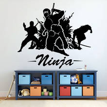 Pegatina de pared de Ninja Samarai, calcomanía de vinilo de Guerrero Ninja, Karate, habitación de niño, Mural de decoración de dormitorio de niño X441 2024 - compra barato