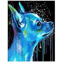 GATYZTORY Blue Fox Animal Painting By Numbers Kits HandPainted Oil Picture Modern Home Decoration Artwork 60x75cm Frame Wall Art 2024 - buy cheap