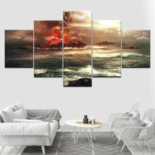 Cuadro en lienzo de 5 piezas HD con vistas al volcán, póster moderno, pintura de arte Modular, decoración del hogar 2024 - compra barato