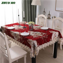 Luxury Chenille Tablecloth Embroidered Rectangular Table Cloth for Weding Banquet Jacquard Table Cover for Home decoration 2024 - buy cheap